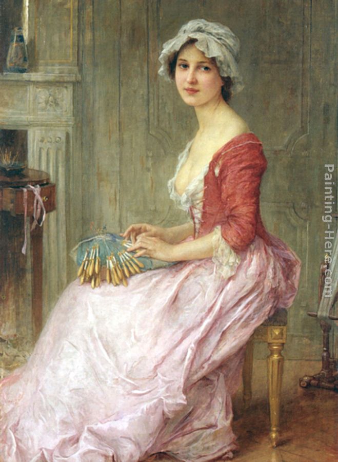 The Seamstress painting - Charles Amable Lenoir The Seamstress art painting